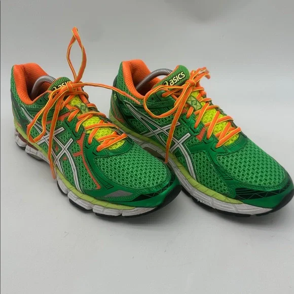 Asics Green and Orange Women's Running Sneakers - Picture 6 of 16